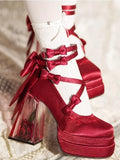 Advbridge French Fairy Lace-Up Single Shoe Ballet Thick With Lolita Design Sense Of Minority Evening Gentle Evening Wind Pumps