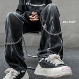 Advbridge Men's Ins Trendy American High Street Jeans Men's Loose Straight Leg Versatile Trendy Wide Leg Men's Pants
