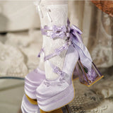 Advbridge French Fairy Lace-Up Single Shoe Ballet Thick With Lolita Design Sense Of Minority Evening Gentle Evening Wind Pumps