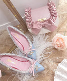 Advbridge Lolita Pointed Toe Pumps Women's Shoes High Heel 7.5cm French Shallow Mouth Cute Kawaii Shoes Cosplay Loli Daily Single Shoes