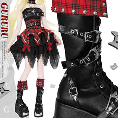 Advbridge Harajuku Cat Gururu Original Y2k Subculture Thick Bottom Knight Fashion Boots Lolita Retro Girl Boots