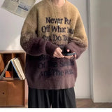 Advbridge American Letter Gradient Couple Sweater Men's Thick Warm Round Neck Teenagers' High-end and Cool Knit Sweater