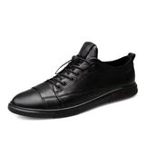 ADVBRIDGE  -  Genuine Leather Mens Casual Shoes Luxury Brand Black Outdoor Formal Shoes Men Man Fashion Simple Male Footwear Men Sneakers