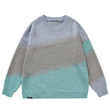 Advbridge Men Trendy Japanese Vintage Gradient Casual Knitted Sweater Autumn Winter Round Neck Long Sleeve Loose Pullover Tops Y2K Jumper