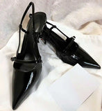 Advbridge Sexy Pointed Toe Sandals Women Summer Red Thin High Heels for Women Patent Leather Back Trip Strap Mules Wedding Women Pumps