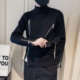Advbridge Man Clothes Zip-up Collared Motorcycle Knitted Sweaters for Men Zipper Pullovers Korean Autumn Sweat-shirt Street Cotton Fun S X