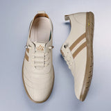ADVBRIDGE  -  Men's New Shoes Leather Casual Shoes Spring New Style FashionComfortable Non-slip Striped Lace-up Loafers Casual Flat Shoes