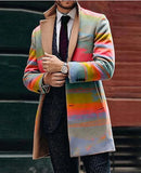 Advbridge Autumn Winter Fashion Men's Woolen Coats Solid Color Single Breasted Lapel Long Jacket pocket Casual Overcoat Trench Windbreaker