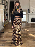 Advbridge High Waist Leopard Print Trumpet Maxi Skirt Women Spring Summer Long Satin Skirt Faldas Mujer 2024 Side Zip Party Skirt