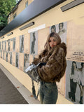 Advbridge  Autumn Winter Chic Luxury Short Soft Thick Warm Hairy Shaggy Faux Fur Coat Women with Hood Zipper Fluffy Jacket 2024