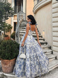 Advbridge Summer Fashion Floral Printed Dress Woman Strap Off-Shoulder Sundress Elegant Party Vestidos Holiday Beach Dresses Oversized