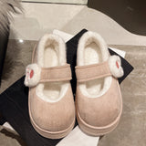 Advbridge Cute Cat Paw Cotton Snow Boots Shoes With Winter Velvet Thick Sole Indoor Outdoor Shoes ForWarm Round Toe Ankle Boots