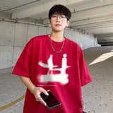ADVBRIDGE  -  Men's T-shirt Cotton Casual Streetwear Funny Design Print Summer Loose Cool O-neck T Shirt for Men T-shirt Male Tee Plus Size