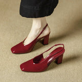 ADVBRIDGE  -  High Heels Women's High Heeled Sandals Mary Jane Heels Women Square Head High Heel Single Shoes Empty Bag Head Sandals Women's