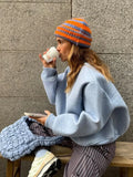 Advbridge Fashion Solid Stand Collar Wool Jacket For Women Loose Long Sleeve Zipper Jacket 2024 New Casual Chic Female Warm Outerwear