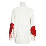 Advbridge Sweater Womens Fashion Casual Gothic Love Pattern Embroidery Oversized Sweater Harajuku Knitting Pullover Jumper Sweater Clothes