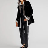 Advbridge New Fashion Long Sleeve Women Solid  Jackets Temperament Bright Velvet Blazer Coats Autumn Elegant Lapel Button Slim Cardigan