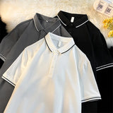 ADVBRIDGE  -  Summer New Men's Business Casual Solid Color POLO Shirt Men's Daily Sports Polo Shirt European and American Sizes Q26