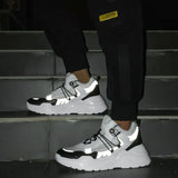 Advbridge Fashion Reflective Sneakers Men Outdoor Platform Sports Shoes Thick Sole Leisure Dads Shoes Mesh Breathable Walking Shoes Male