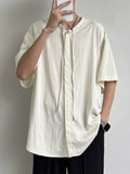 ADVBRIDGE  -  Summer New Pure Cotton Short-sleeved Men's Round Neck Solid Color T Shirts Casual Loose Pullover with Bottoming T-shirt. Q247