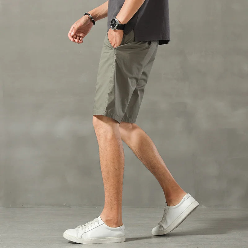 ADVBRIDGE  Solid Color Classic Style Men's Slim Shorts Summer New Business Fashion Stretch Casual Short Trousers Male Clothes E36