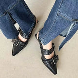 Advbridge Pointy Mary Jane Shoes for Women 2023 Summer Model with Skirt Small Leather Shoes Retro Chunky Single Shoes for Women