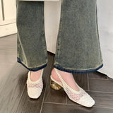ADVBRIDGE  -  Mesh Woven Hollow Mules Sandals Women Luxury Slingbacks Shaped High Heels for Ladies High Quality Summer Women Shoes Sandalias