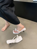 ADVBRIDGE  -  5cm Low Heeled Shoes Woman Slippers Black Bow Flip Flops Ladies Sandals New Arrival Pink Summer High Heels Sandale Femme