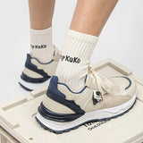 Advbridge Hong Kong Style Mens Sports Shoes Mesh Breathable Vintage Outdoor Running Chunky Sneakers Casual Platform Comfortable Male Shoes