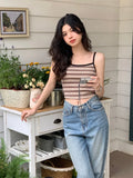 Advbridge  -  4Colors korean style camisole women Sexy Style Bra tank top female summer Striped sleeveless Slim crop tops womens (X2655)