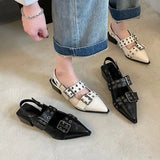Advbridge Pointy Mary Jane Shoes for Women 2023 Summer Model with Skirt Small Leather Shoes Retro Chunky Single Shoes for Women