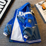 Advbridge American High Street Embroidered Denim Jackets Men Stitching Baseball Uniform Men's Autumn Retro Tide Brand Fashion Retro Jacket