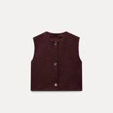 Advbridge Women Pants Set O-neck Knitted Single Breasted Vest Loose Elastic Waist Wide Leg Pants Suit Lady 2025 Spring Female Outfits ﻿