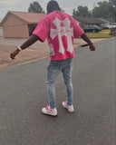 Advbridge Hot sell pink letter print graphic t shirts gothic high streetwear y2k top oversized harajuku goth cotton t shirt women clothing