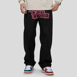 Advbridge Y2K retro street print alphabet star jeans men and women hip-hop high street spring and autumn loose straight drag casual pants