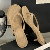 ADVBRIDGE  -  Summer Fashion Round Clip Toe Beach Slippers Women Thin Low Heels Casual Sandals Flip Flops Shoes Zapatos De Mujer