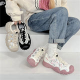 ADVBRIDGE  -  Women's Mesh Breathable Sports Shoes with Thick Soles Dad's Shoe Student Height Increasing Running Shoes Outdoor Hiking Shoe