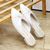 ADVBRIDGE  -  Green Indoor Slides Mules Summer 2025 Pointed Toe Women's Slippers and Ladies Sandals Black Shoes Designer Y Sale Small Size