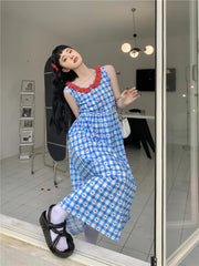 Advbridge French Robe Age Reduction American Vintage Y2k Dress Sweet Plaid Dresses Summer Female Fashion Vestidos Para Mujer