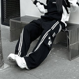 Advbridge American striped color baggy cargo pants men and women autumn streetwear high waisted straight leg wide leg pants men clothing