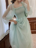Advbridge  Woman Dress A-Line Elegant High Waist Dresses Women Long Sleeve Embroidery Lace Party Spring Fall Solid Luxury Boho Vestido
