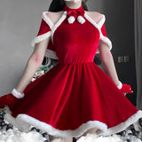 Advbridge 2024 Christmas Women Dress Xmas Sexy Lady Santa Claus Cosplay Costume Sexy Lingerie Winter Red Dress Bunny Cosplay Girls Uniform