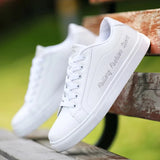 ADVBRIDGE  -  New Men Sneakers Fashion Breathble Vulcanized Shoes Pu Leather Platform Shoes White Lace Up Casual Footwear Zapatos Mujer