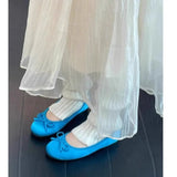 ADVBRIDGE  -  Spring Women's round Toe Knot Flat Shoes Versatile Low Cut Flat Heel Suitable for Skirts Bean Bean Shoes Comfortable Casual