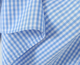 ADVBRIDGE  -  Blue Plaid Shorts 2 Piece Set V Neck Puff Sleeveless Lace-up Crop Blouse+Shorts Simple Casual Fashion Summer Suits For Women New