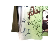 Advbridge Long Sleeve Y2k Aesthetic T-shirt Women 90s Punk Letter Tie Dye Cartoon Print Loose Graphic T Shirt Couple Fairy Grunge Tee