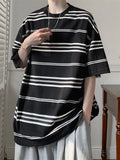 ADVBRIDGE  -  Round Neck T-Shirt Striped Ultra-Light Men's Quick Drying Breathable Sweat-Absorbent T Shirt Suitable for Fitness Clothing Q260