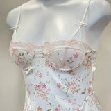 ADVBRIDGE  -  Vinatge Floral Printed Nightdress Women Sleepwear Suspender Pajamas Sexy Lingerie with Chest Pads Loungewear Sleep Dress