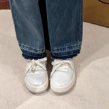 ADVBRIDGE  -  Women Platform Sneakers Autumn New Height Increase Non Slip Outdoor Casual Shoes Comfortable Fashion Cross Tied Flat Shoes