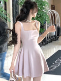 Advbridge Summer Solid Midi Dress Women French Elegant Holiday Party Dresses A-line Prom Robe Wedding Vestidos Ladies Clothes New